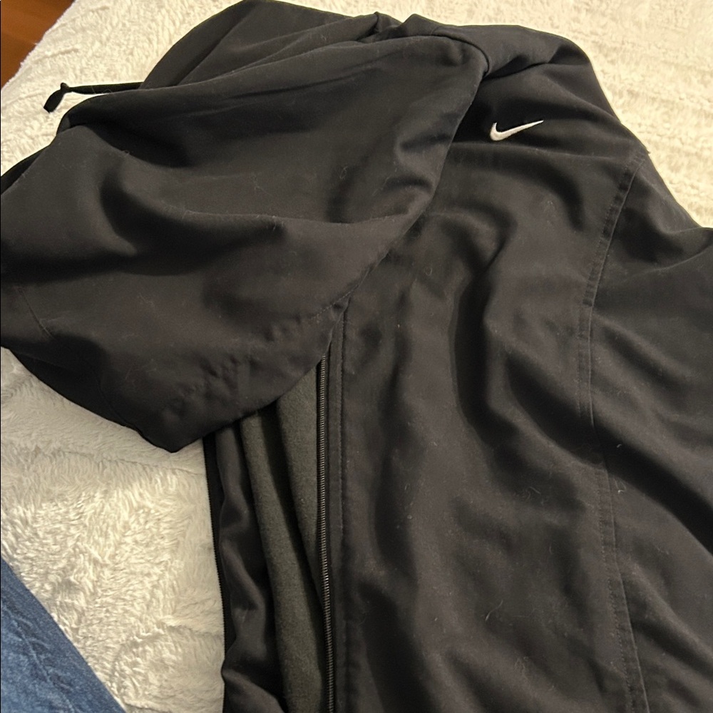 Nike Black Full-Zip Hoodie with White Logo